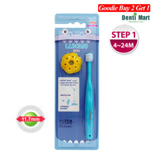 將圖片載入圖庫檢視器 LUX360 第一階段小童牙刷 (附矽膠托) 4-24個月 粉藍色