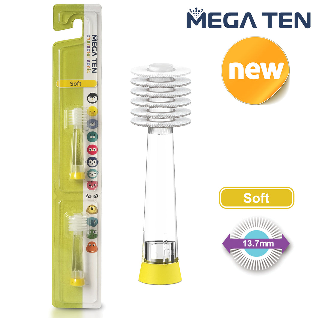 Mega Ten Refills for Baby Sonic Toothbrush Soft 2P