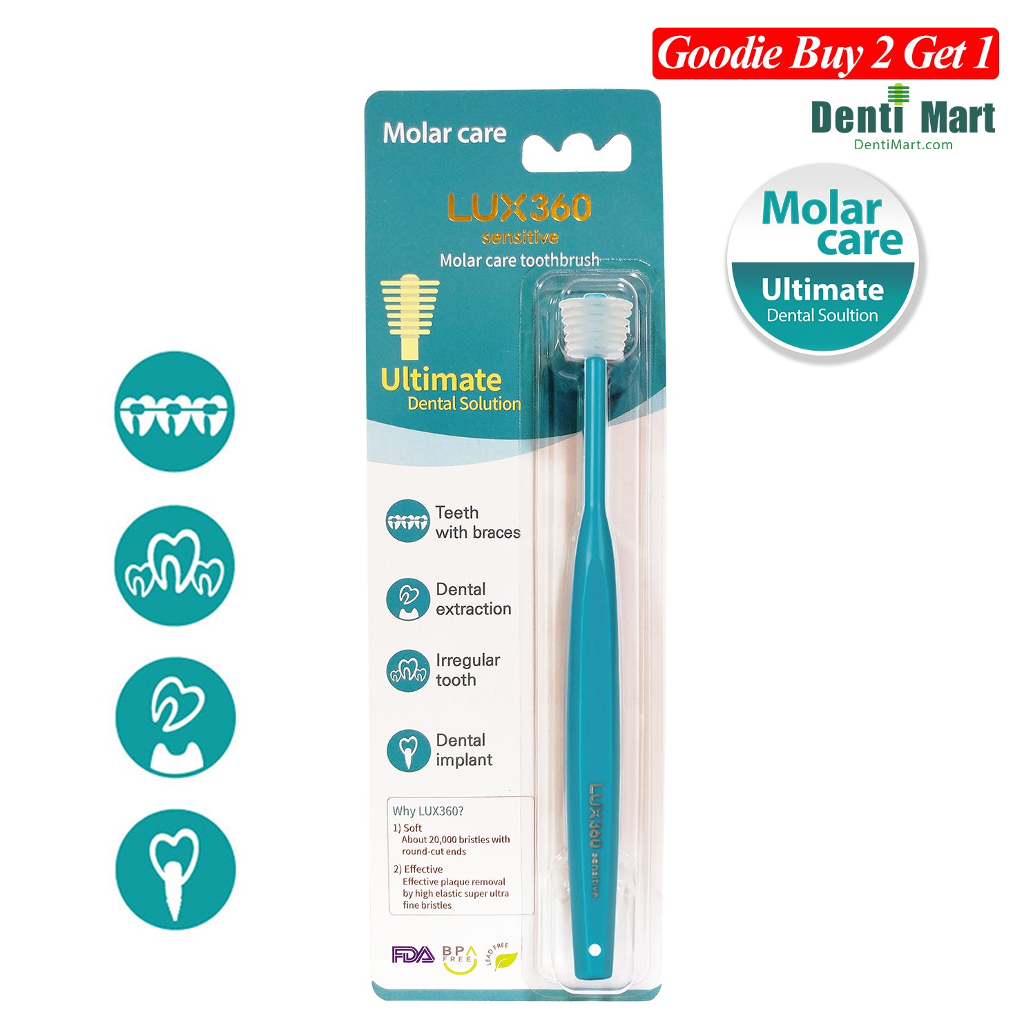 LUX360 Molar Care Toothbrush for Adult – Denti Mart