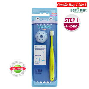 LUX360 Step1 Kid Toothbrush (w Protector) 4-24 Months Lime