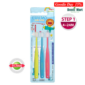 LUX360 Step1 Kid Toothbrush 4-24 Month 3-Piece