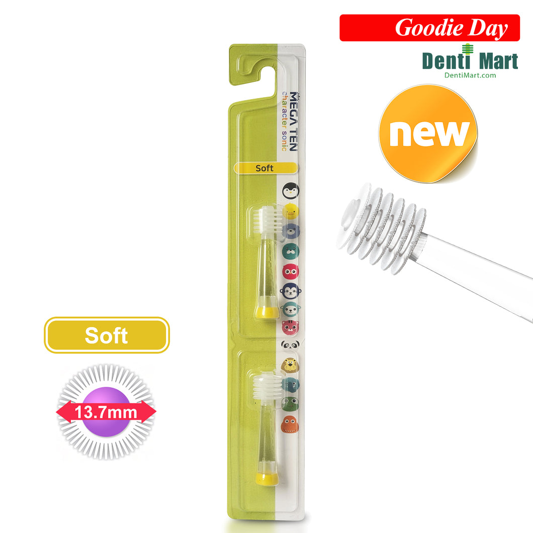 Mega Ten Refills for Baby Sonic Toothbrush Soft 2P