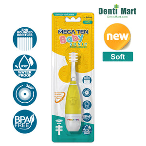 Mega Ten 360 Baby Sonic Toothbrush Yellow